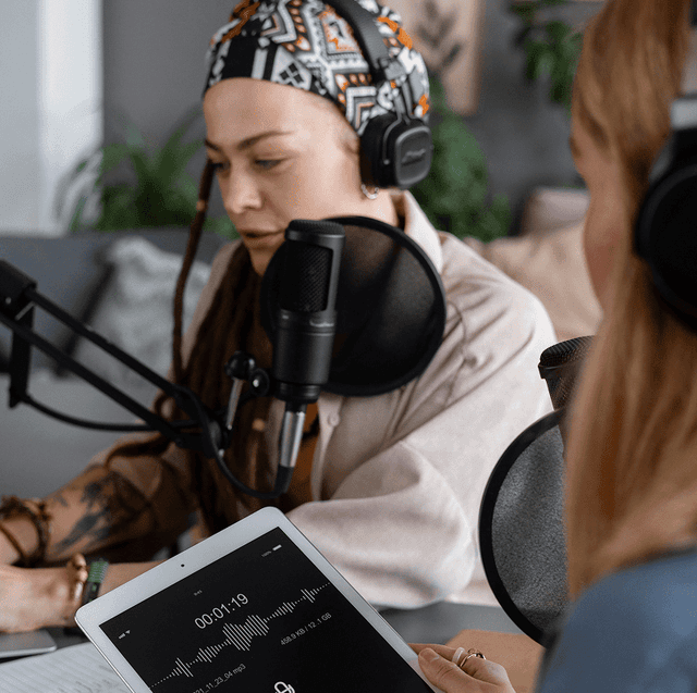 Person recording voice